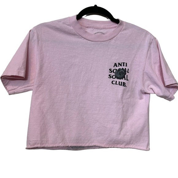 Anti Social Social Club Pink Bat Emoji Size Small. Bottom is cropped. - Picture 1 of 5